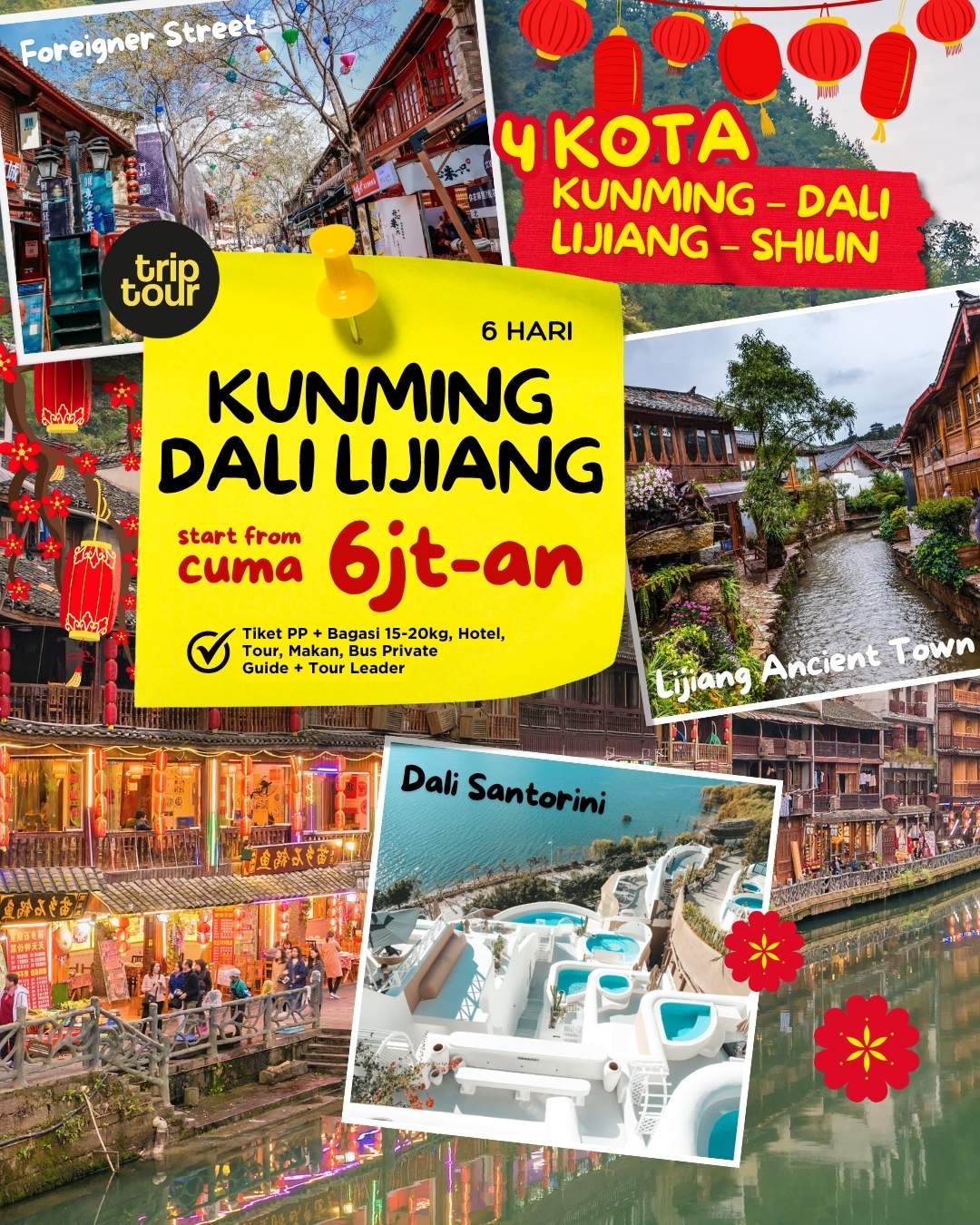 Kunming Dali Lijiang Asia China 6 Days By 8L