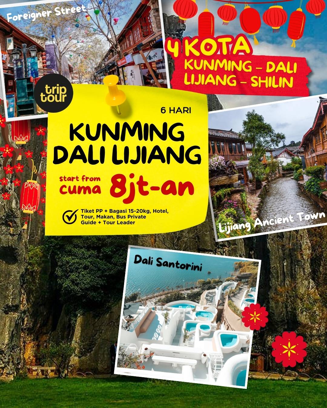 Kunming Dali Lijiang Asia China 6 Days By 8L