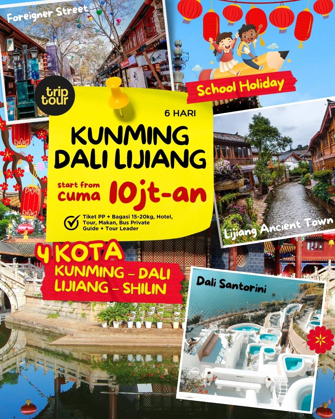 School Holiday - Kunming Dali Lijiang Asia China 6 Days By 8L