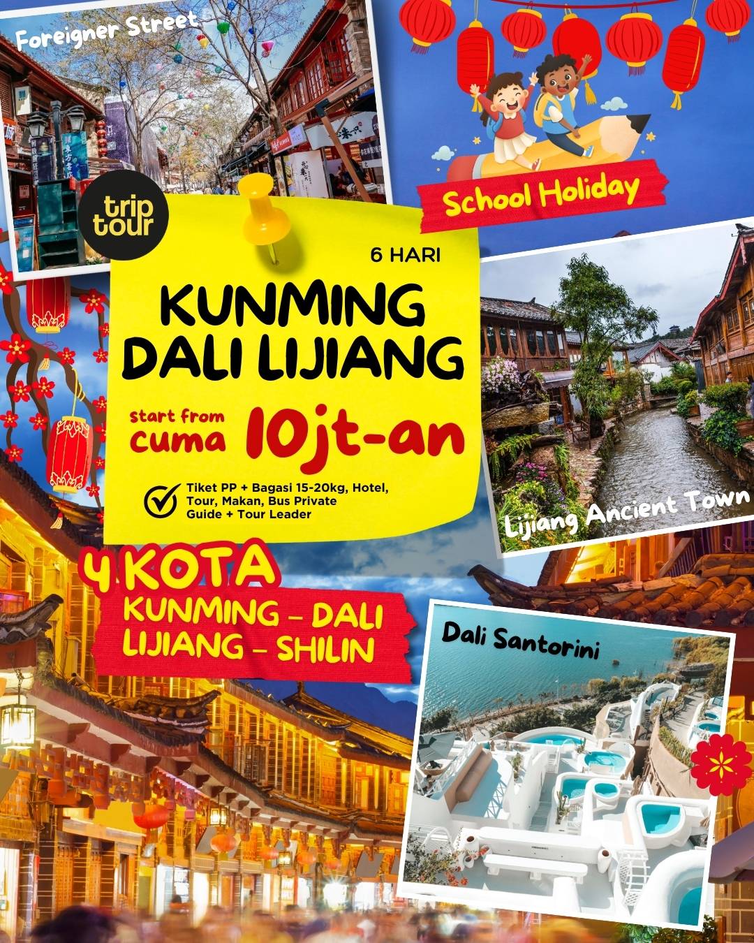 School Holiday - Kunming Dali Lijiang Asia China 6 Days By 8L