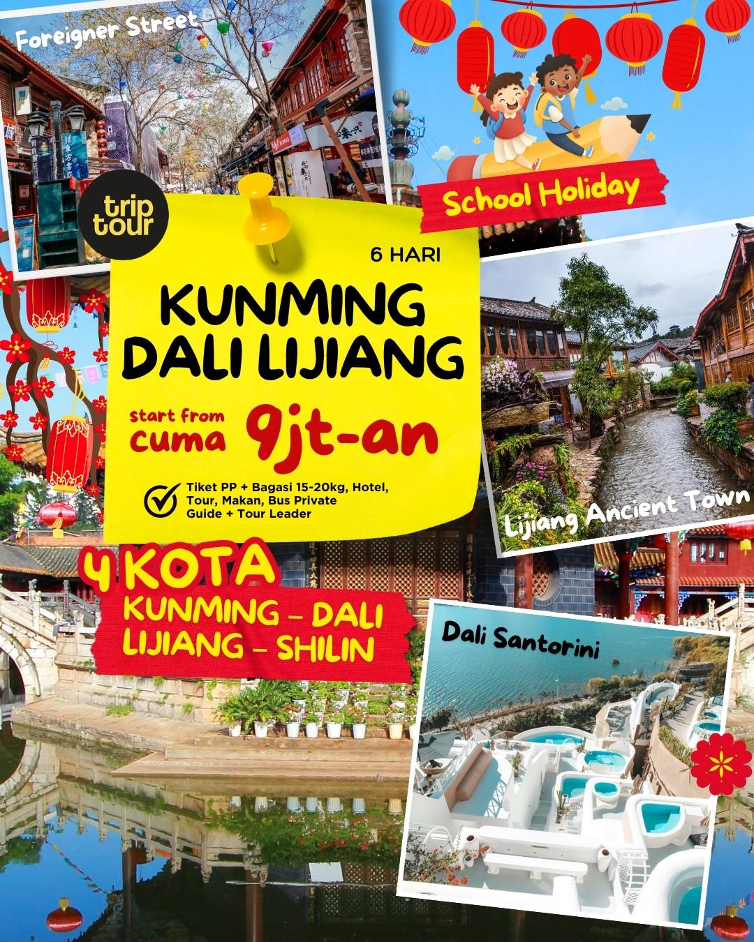 School Holiday - Kunming Dali Lijiang Asia China 6 Days By 8L