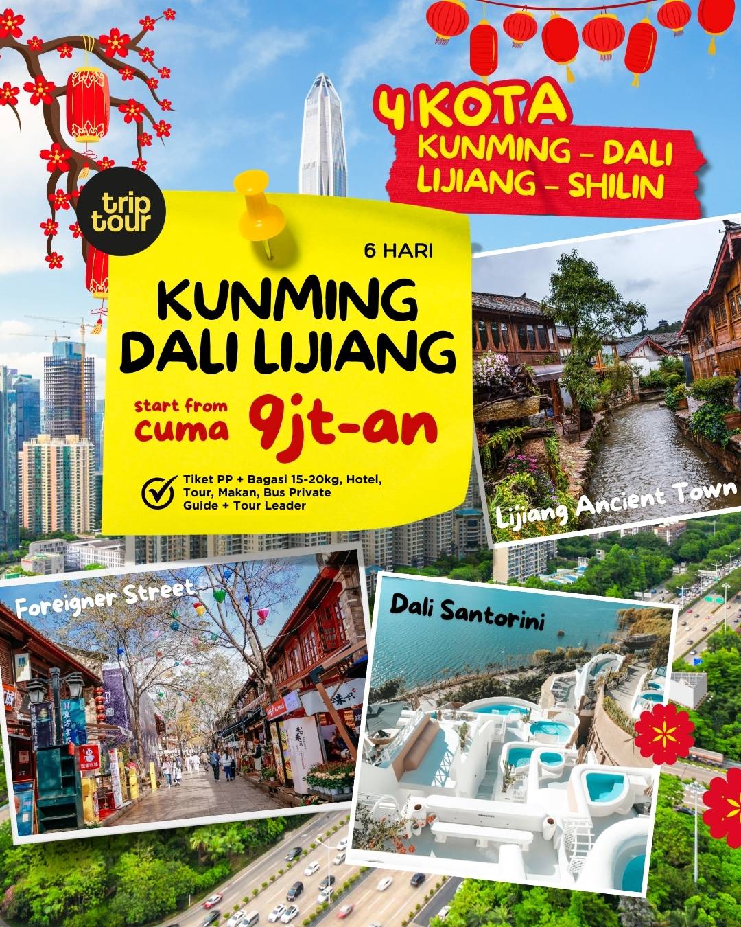 Kunming Dali Lijiang Asia China 6 Days By 8L