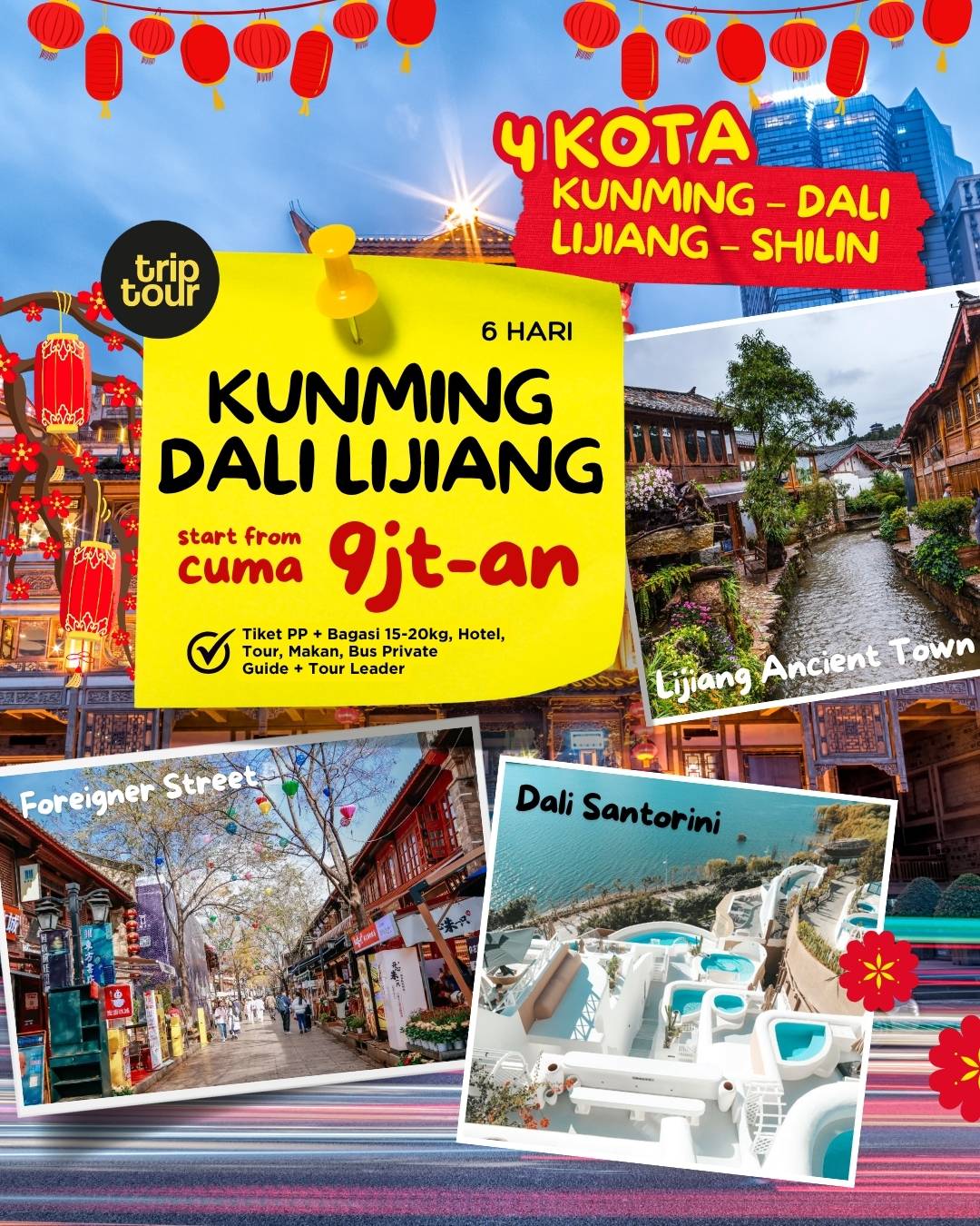 Kunming Dali Lijiang Asia China 6 Days By 8L