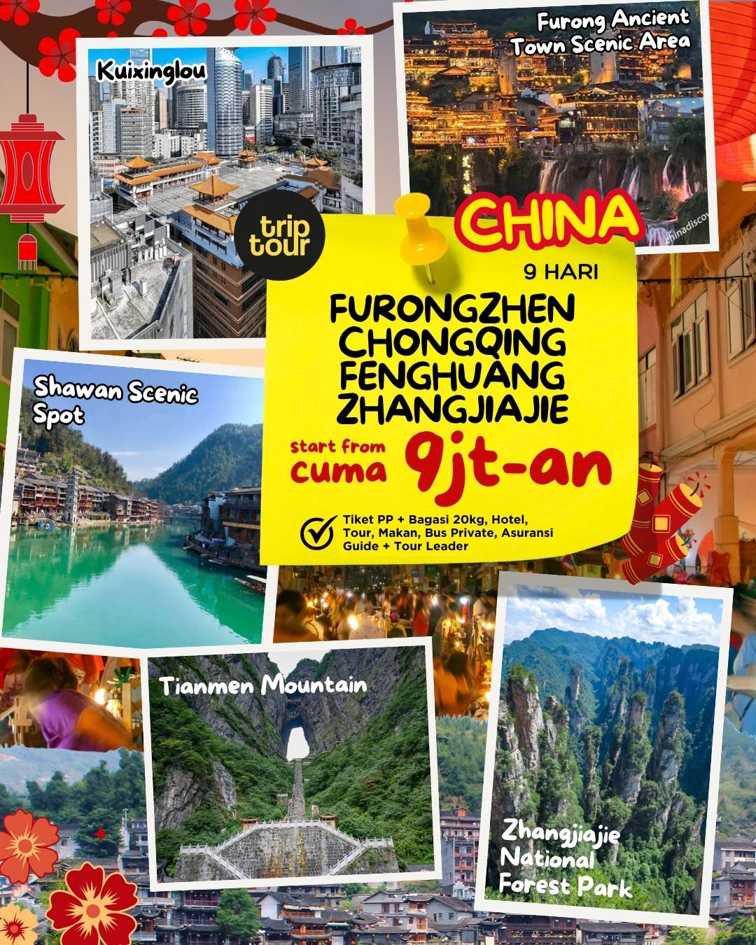 Furongzhen - Chongqing - Fenghuang - Zhangjiajie Asia China 9 Days By MH