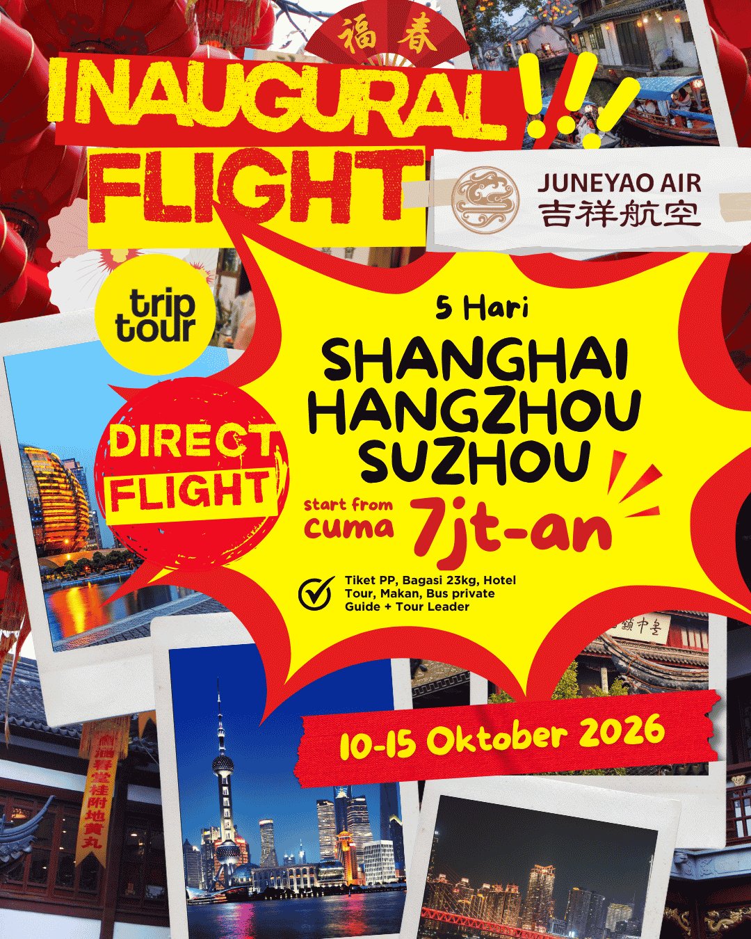 Shanghai - Hangzhou - Suzhou Asia China 6 Days By HO