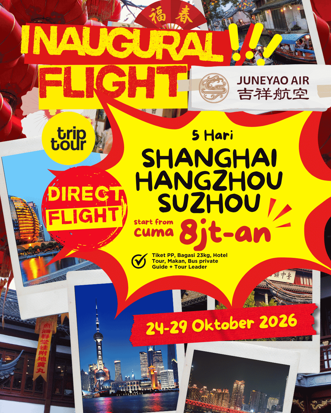 Shanghai - Hangzhou - Suzhou Asia China 6 Days By HO